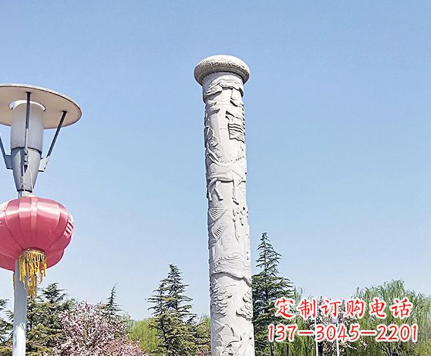 泰安中领雕塑的大理石龙柱石雕