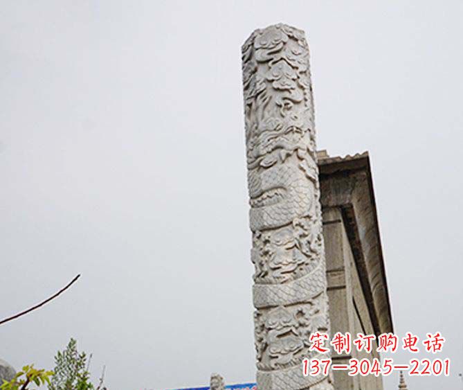 泰安精美艺术品，象征霸气，盘龙柱石雕