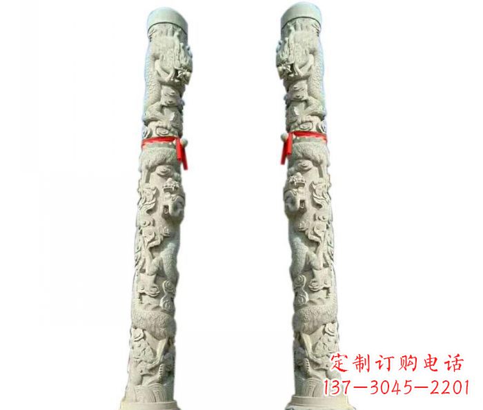 泰安广场景观盘龙柱石雕 (5)