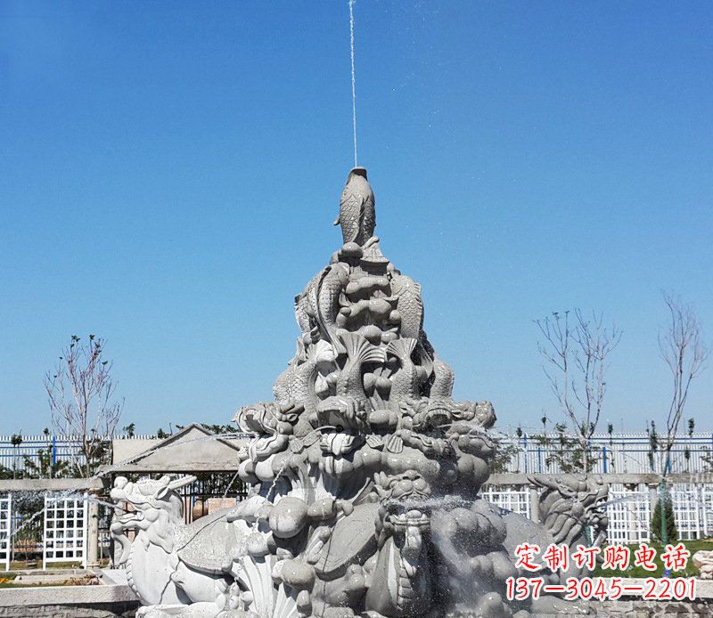 泰安令人称羡的广场龙龟喷泉石雕