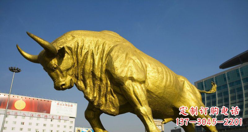 泰安广场牛动物铜雕