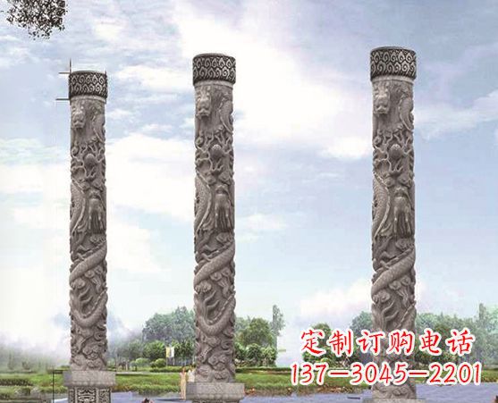 泰安广场盘龙柱景观石雕