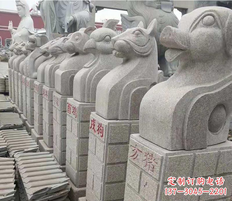 泰安中领雕塑:十二生肖精美石雕