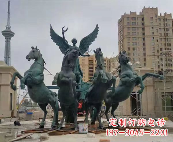 泰安中领雕塑:阿波罗战车铜雕精美华丽