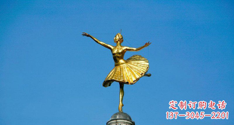泰安精美手工跳芭蕾舞的西方女人铜雕
