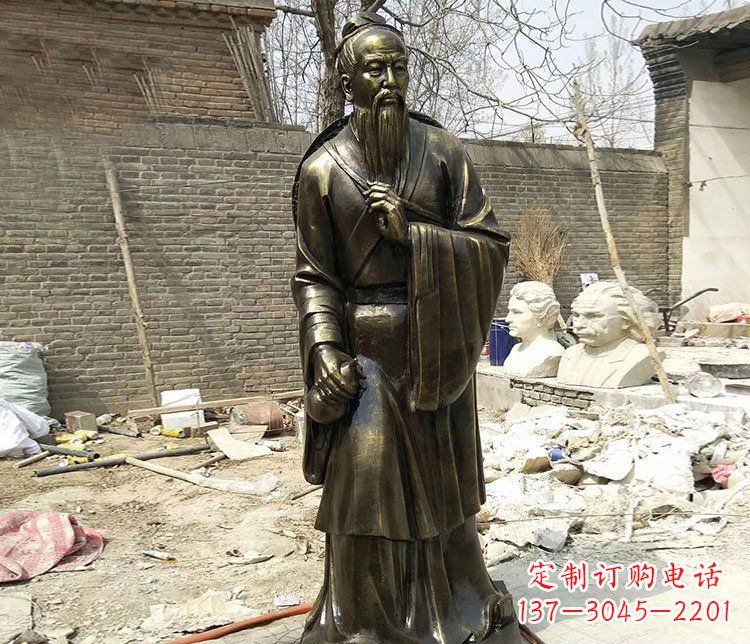 泰安广场铜雕华佗名医人物雕塑