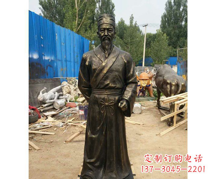 泰安广场铜雕刘备人物雕塑