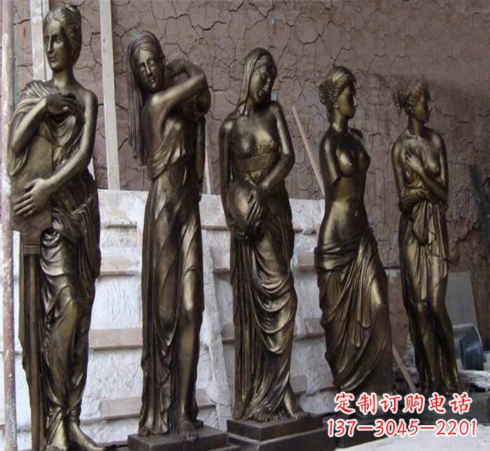 泰安浪漫美女装饰铜雕四方
