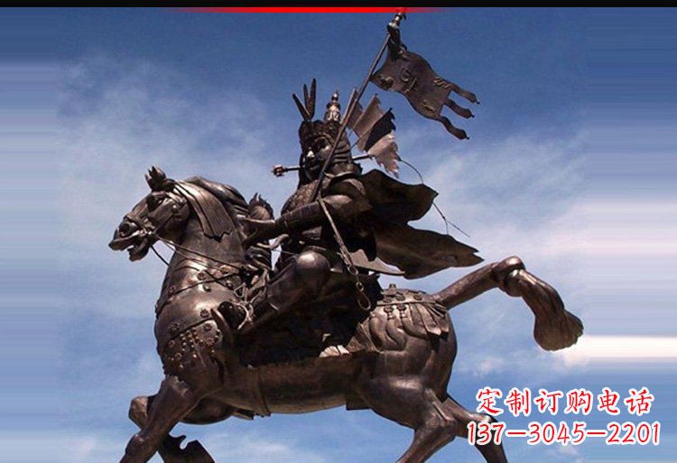泰安广场铜雕威风将军人物雕塑