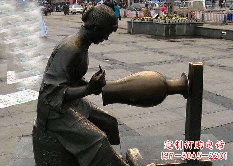 泰安领雕塑铜质花盆雕塑