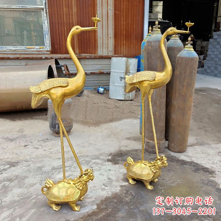泰安龟鹤延年仙鹤铜雕
