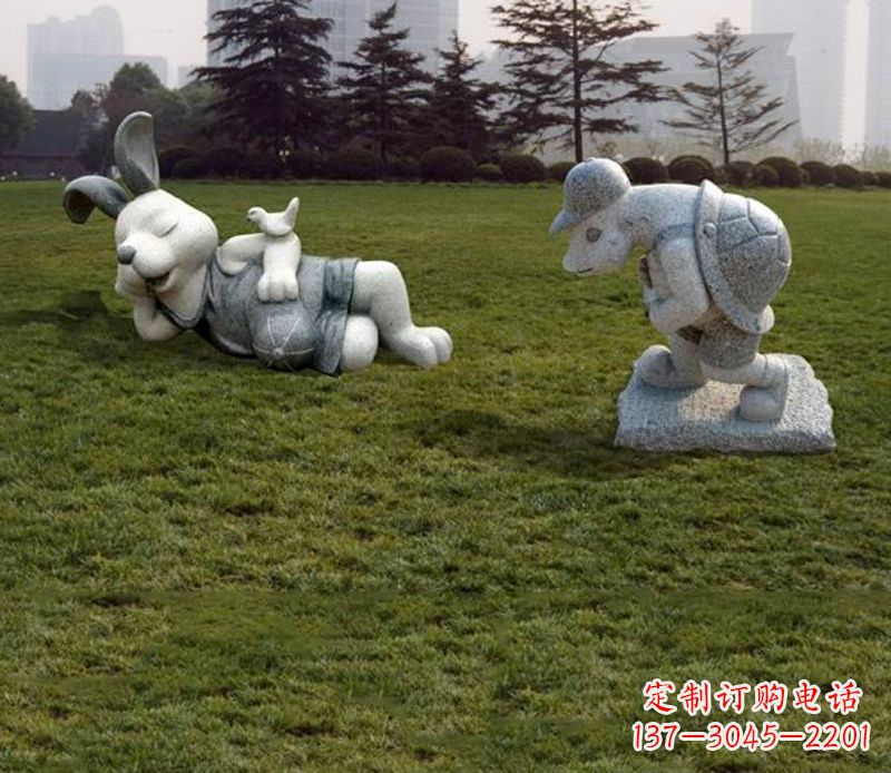 泰安中领雕塑独特的石雕兔子