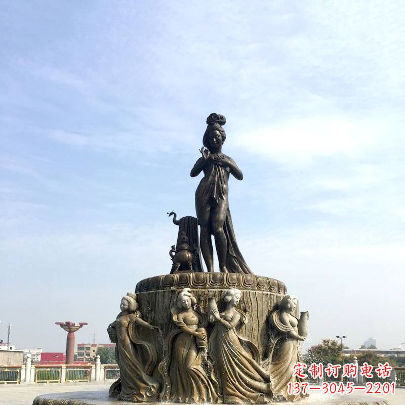 泰安贵妃出浴景观雕塑-城市园林历史人物中国古代四大美女大象