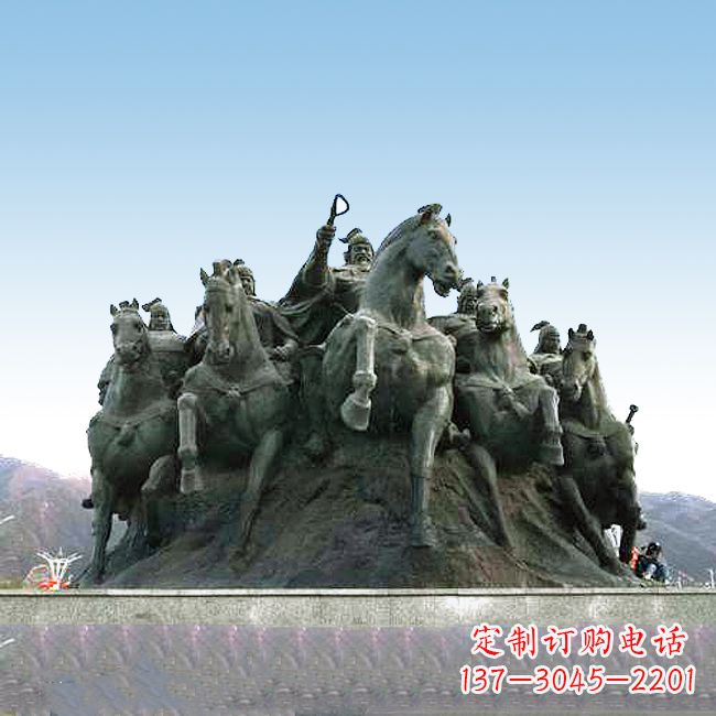 泰安郭子仪出征情景雕塑-景区景点中国历史名人大型雕塑