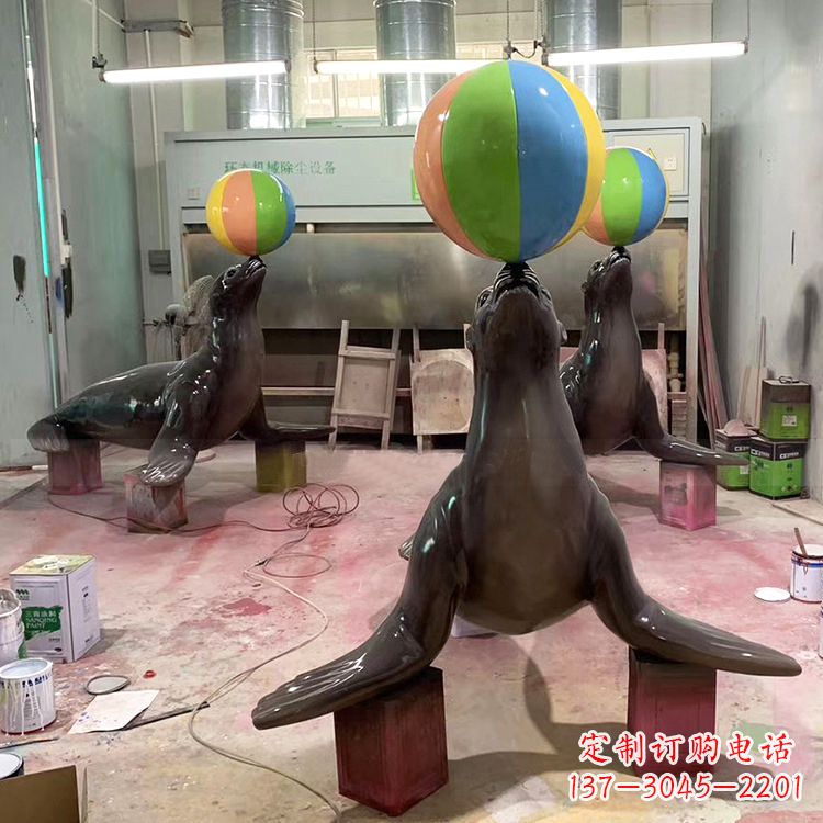泰安海豹玻璃钢雕塑,让您触手可及的自然风情