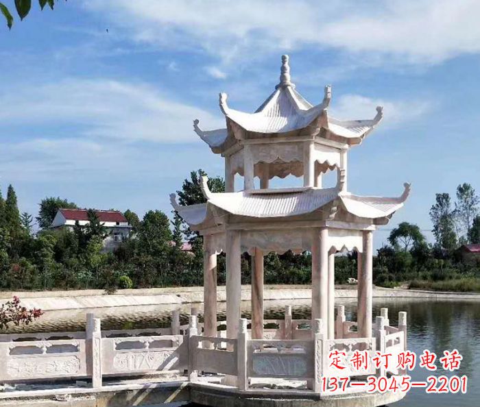 泰安中领雕塑精心打造的海边抒情凉亭雕塑,以海…