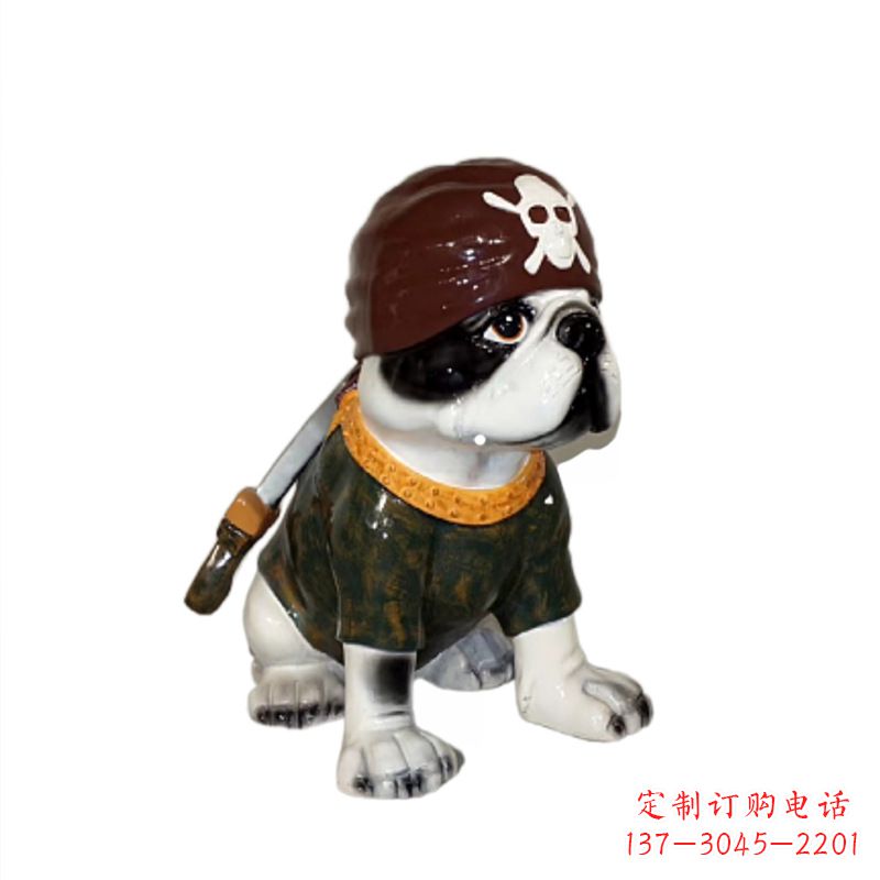 泰安海盗斗牛犬雕塑,精美外观,彰显激情