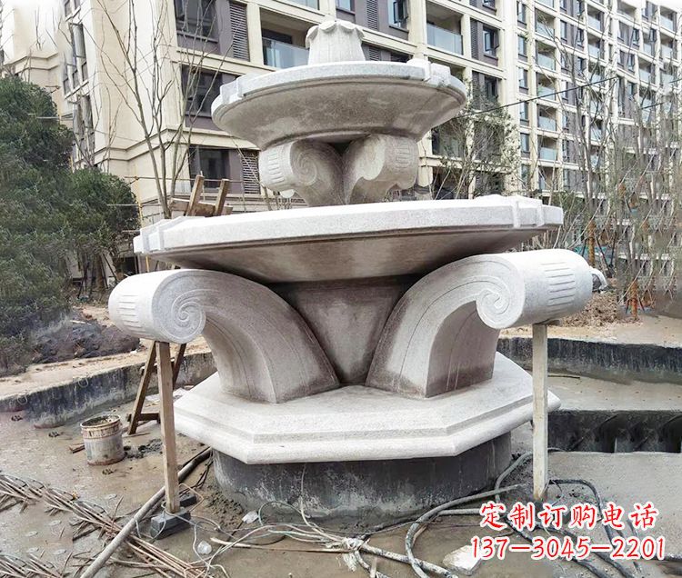 泰安海马石雕喷泉,喷水灿烂缤纷