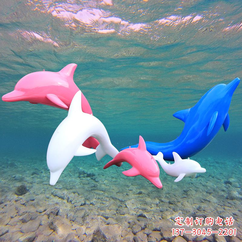 泰安海豚玻璃钢彩绘雕塑