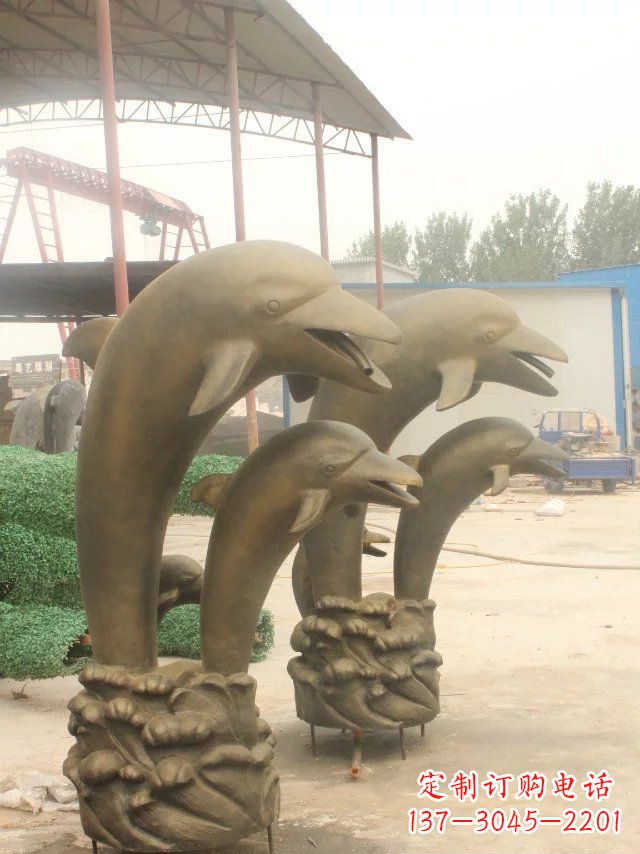 泰安海豚之美,艺术铸就——铜质海豚雕塑