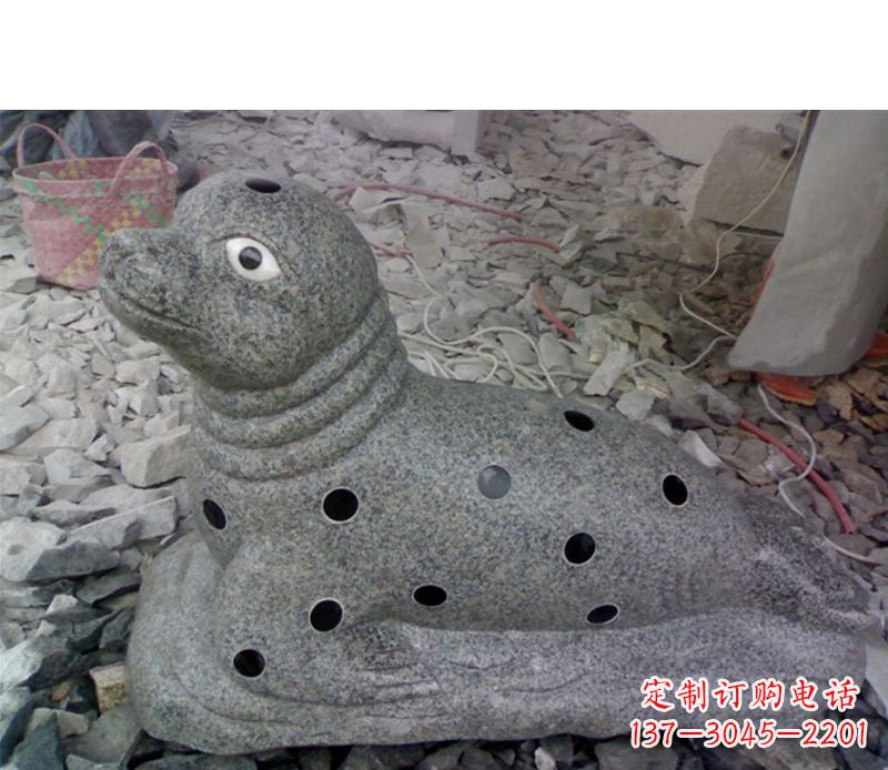 泰安海洋动物小海豹石雕