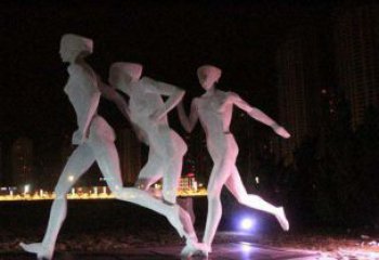 泰安优雅靓丽的女性不锈钢跑步雕塑