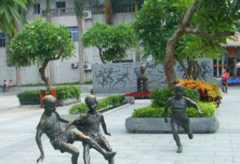 泰安匠心细作，精致铜雕足球小孩