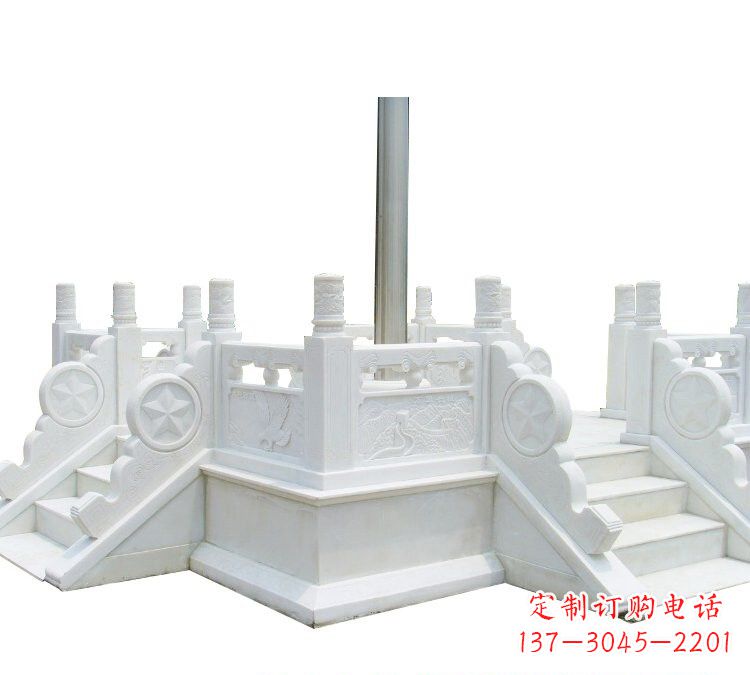 泰安精美的汉白玉升旗台雕塑