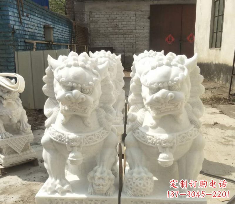 泰安中领雕塑:绣球狮子石雕