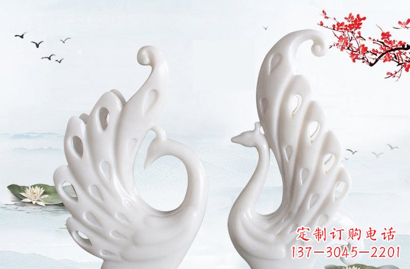 泰安汉白玉孔雀艺术雕塑