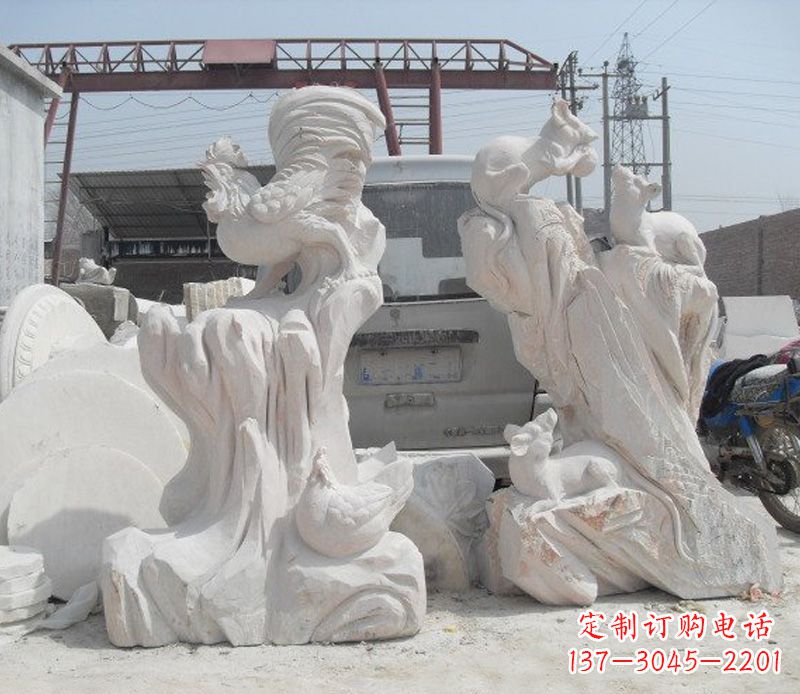 泰安汉白玉大公鸡雕塑