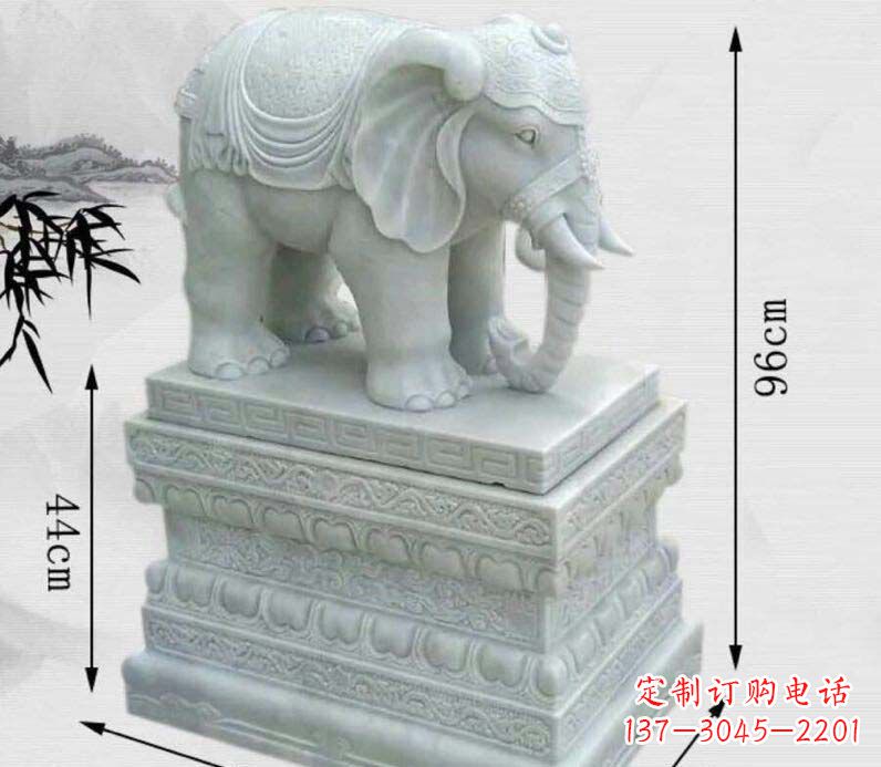 泰安汉白玉大象门口镇宅石雕