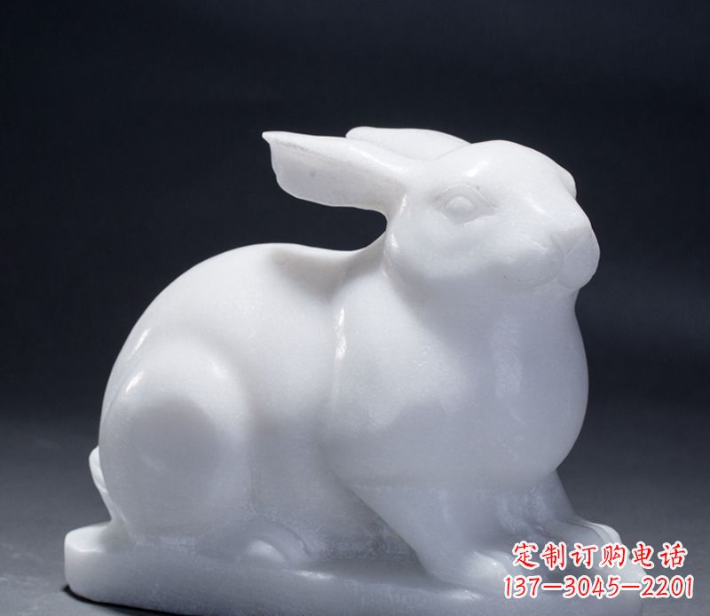 泰安精致汉白玉兔子雕塑