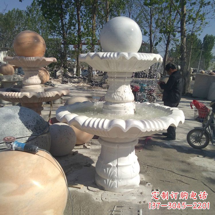 泰安汉白玉风水球,高端定制雕塑