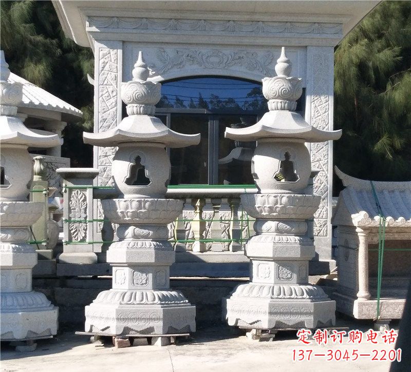 泰安汉白玉公园灯笼雕塑