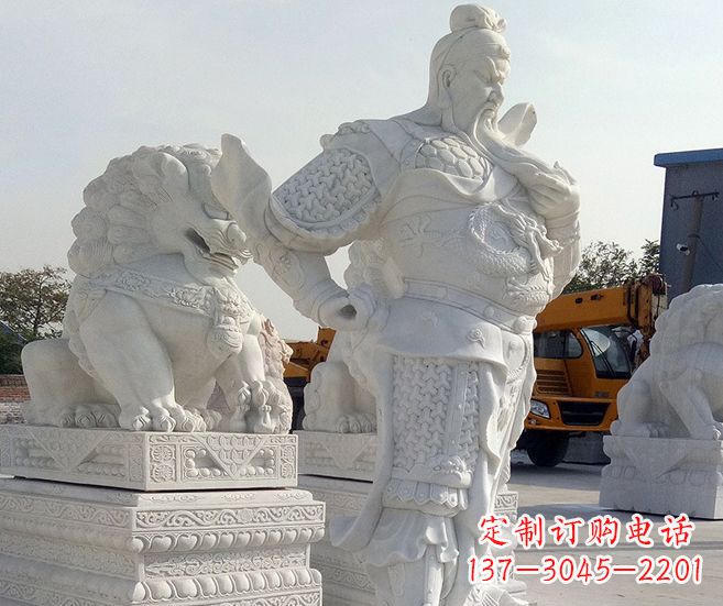 泰安汉白玉关公武财神石雕
