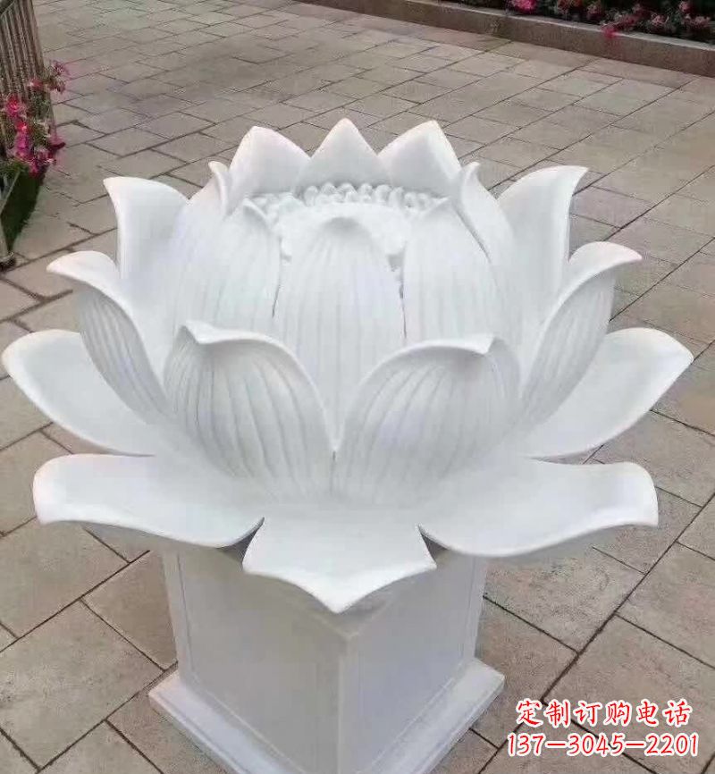 泰安汉白玉荷花雕塑,把温暖带入家中