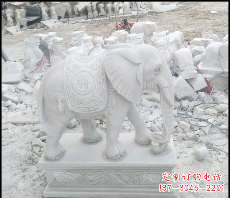 泰安汉白玉吉祥大象雕塑