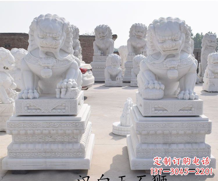 泰安汉白玉看门狮子雕塑