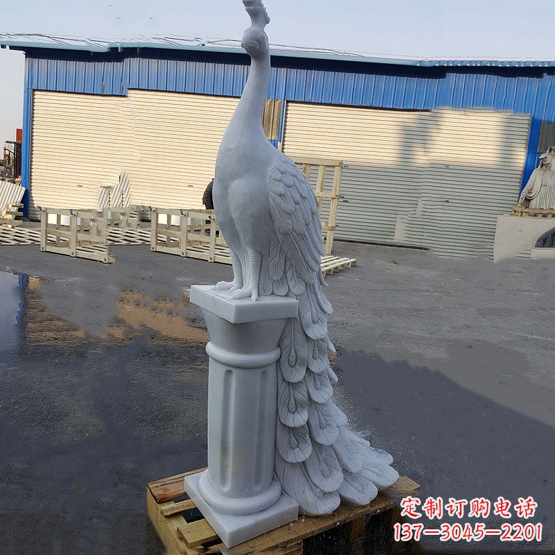 泰安汉白玉孔雀雕塑,传承艺术精髓