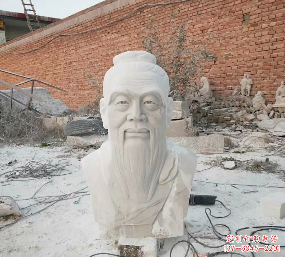 泰安专业制作纯正汉白玉孔子雕塑