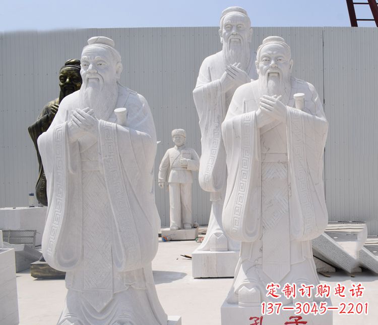 泰安汉白玉孔子石雕——传承古代文明,流传着智慧