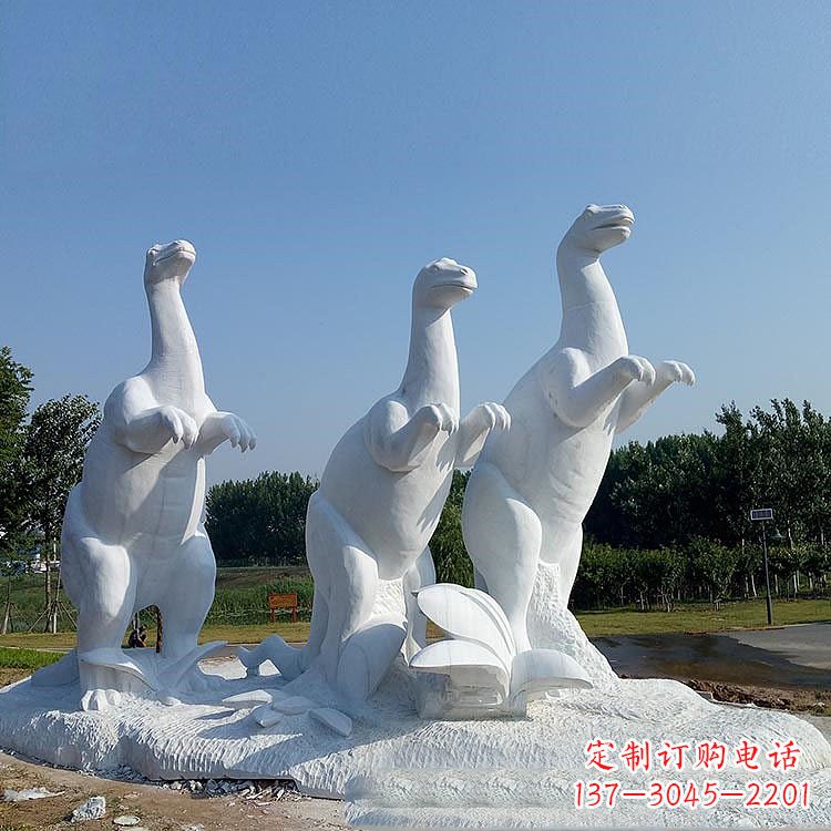 泰安百年恐龙,白玉雕塑景观邀您共赏