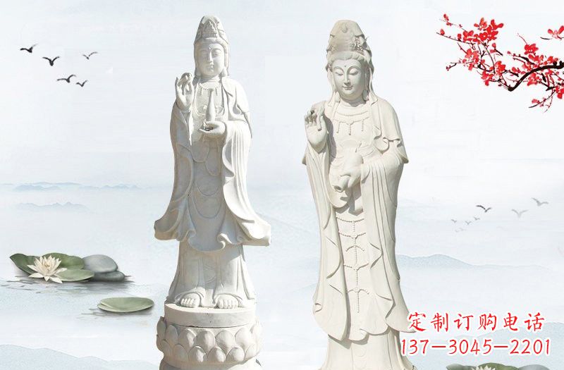 泰安象征慈悲的观音石雕