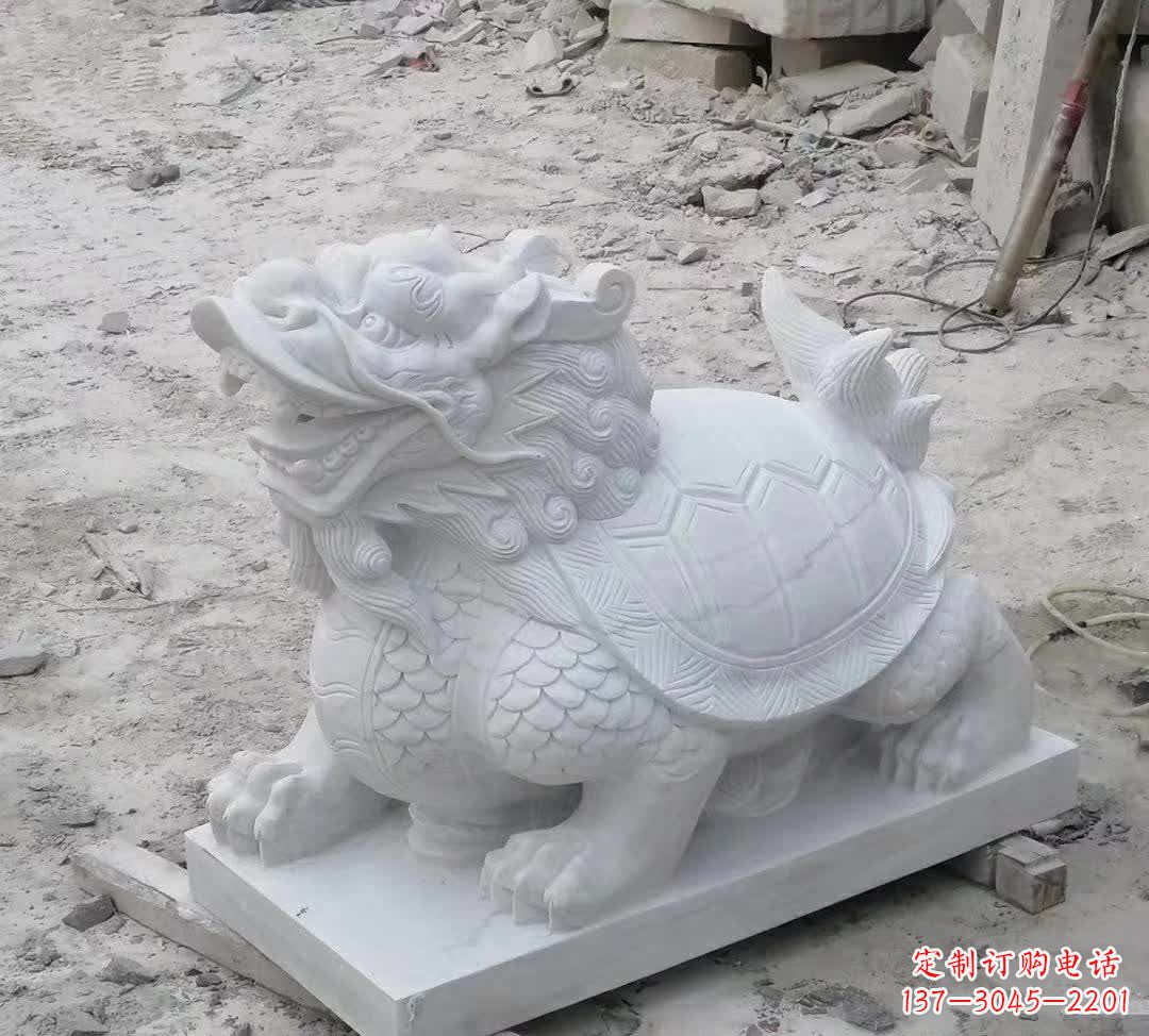 泰安汉白玉龙龟动物雕塑