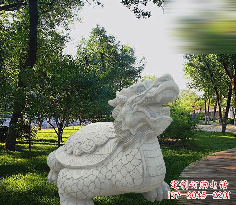 泰安汉白玉龙龟石雕
