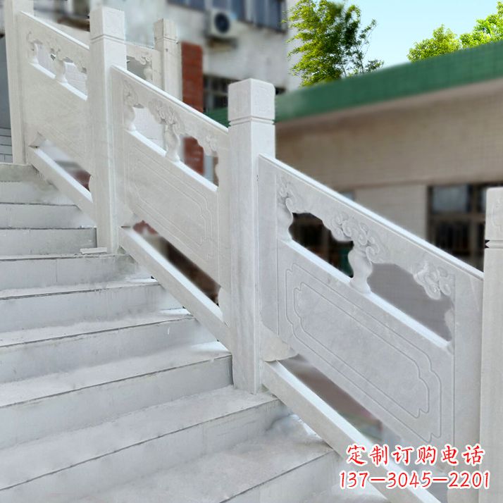 泰安高雅精致的汉白玉楼梯石雕栏杆