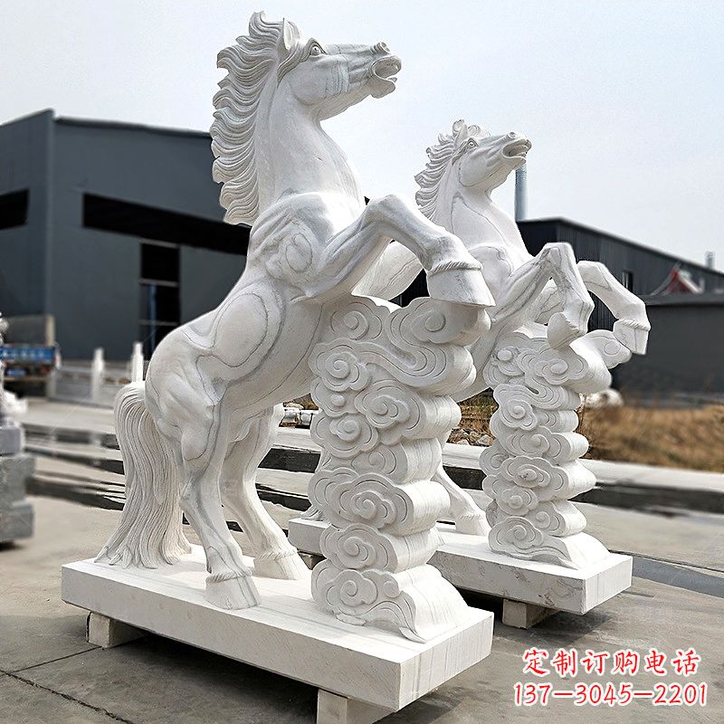 泰安精美马踏祥云石雕,栩栩如生