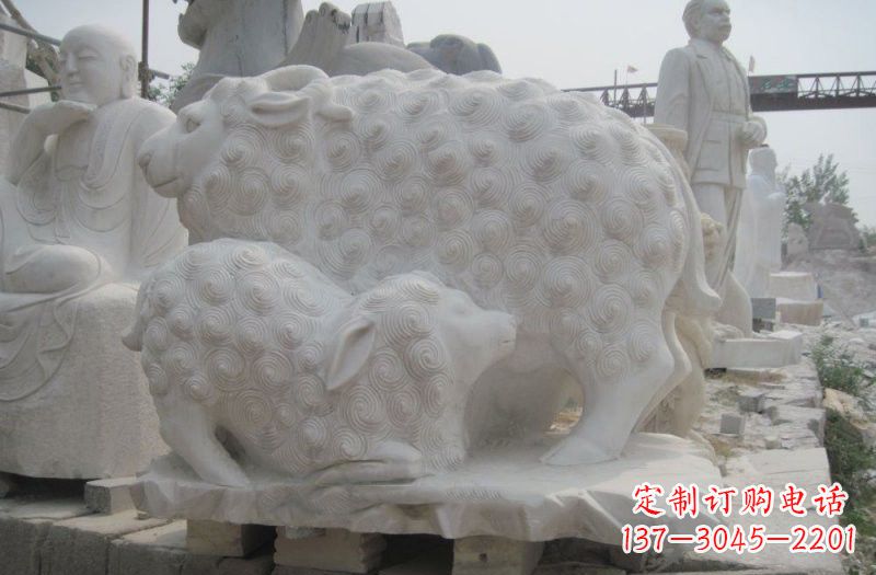 泰安中领雕塑:绵羊雕塑,汉白玉精美手工制作