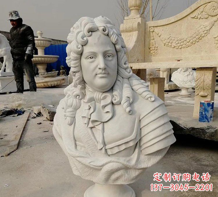 泰安汉白玉牛顿头像雕塑,尊享经典